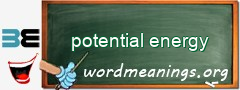 WordMeaning blackboard for potential energy